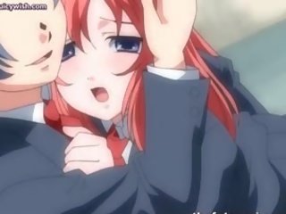Rødhårete anime shemale cumming