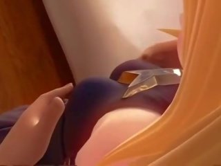 Blondýna animovaný anjel majúce sex