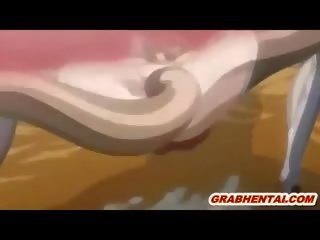 Japoniškas mokinukė hentai su šoktelėti papai tentacles dulkinimasis