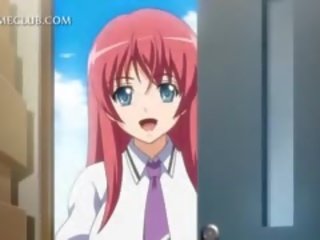 Naken sexig animen rödhårig i hårdporr animen scener