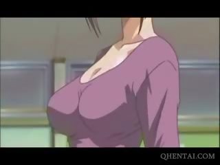 Geketend hentai meisje geeft bj met speelbal omhoog slit