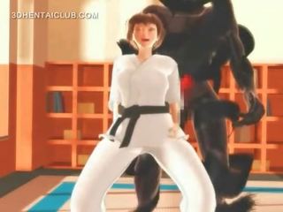 Hentai karate punca potrebno na a masiven kurac v 3de