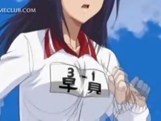 Graziosa hentai studentessa mostra biancheria intima su suo minuscolo gonna