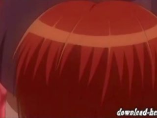 Tóc đỏ hentai cô gái được nóng đập