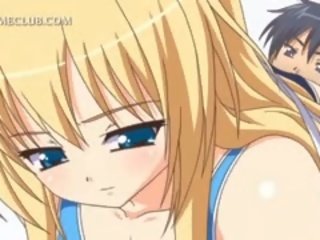 Сладъл аниме блондинки момиче храня се кур в горещ шестдесет и девет