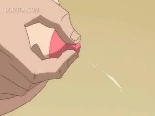 Naken rödhårig animen flicka blåsning balle i sextionio