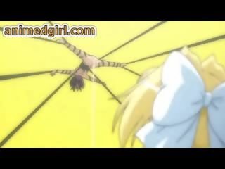 Gebonden omhoog hentai hardcore neuken door shemale anime