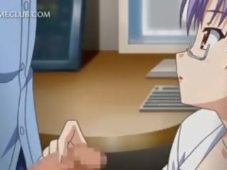 Schattig 3d anime meisje mees neuken groot penis in voorgrond