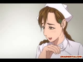 Bystiga hentai sjuksköterska sugande patienten kuk och het poking i th