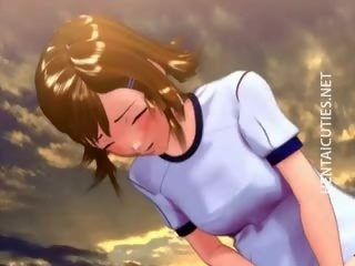 Sexy 3d anime søta blir knullet utendørs