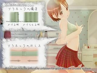 Herkkä anime tyttö riisuttu varten seksi ja tiainen