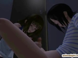 Sexy 3d anime giapponese trans succhiare pene