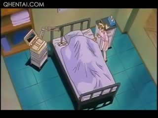 Sexy hentai enfermera consigue atado hasta y follada por sucio paciente