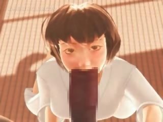 Anime karate cutie springimas apie a masinis bybis į 3d