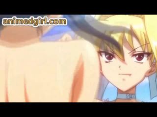 Gebonden omhoog hentai hardcore neuken door shemale anime video-