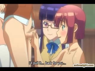 Plavky anime transsexuál cutie dostane olizovať ju veľký penis