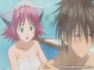 Armas anime tüdruk owned sisse vannituba
