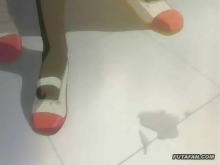 Süß hentai anime futagirl mit riesig belastung von wichse