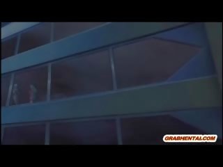Kaakit-akit anime pamamasa puke fucked sa pamamagitan ng mahirap