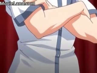 Horký nepříjemný prsatá hentai anime kotě mít