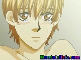 Hentai homossexual jovens depilados incondicional fodido com sua homem