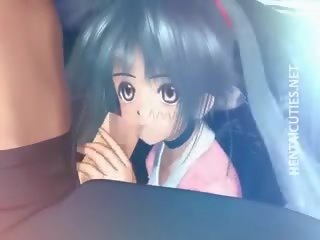 Sexy 3D Anime Cutie Gives Head