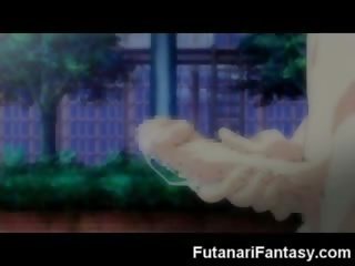 Futanari hentai kreskówka shemale anime manga trans kreskówka animacja kutas chuj transeksualny sperma szalone dickgirl hermafrodyta