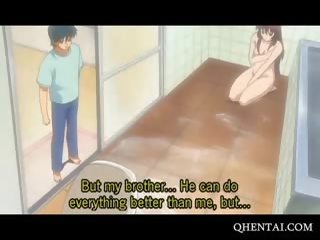 Hentai sötnos fångad masturberar i den dusch