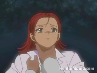 Fiery redheaded anime eņģelis iegūšana miniature vāvere pavirši līdz viņai handsome draugs