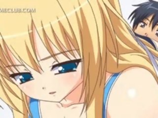 Saldas hentai blondīne meitene ēšana penis uz karstās sixtynine