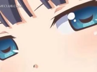 Süýji anime school jana blowing shaft in close-up